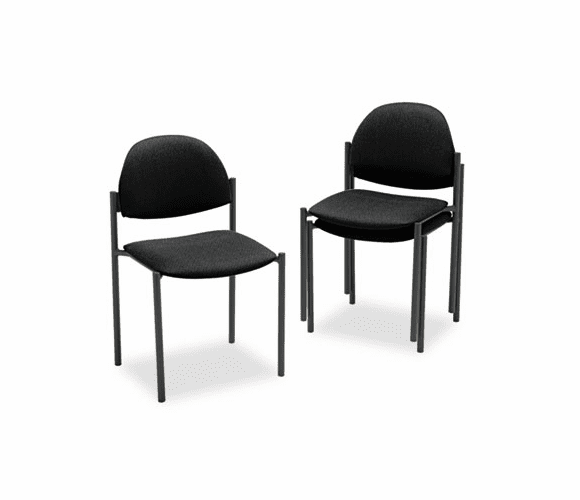 GLB2172BKIM06 Comet Series Armless Stacking Chair, Black Olefin Fabric, 3/Carton By GLOBAL INDUSTRIES, INC.