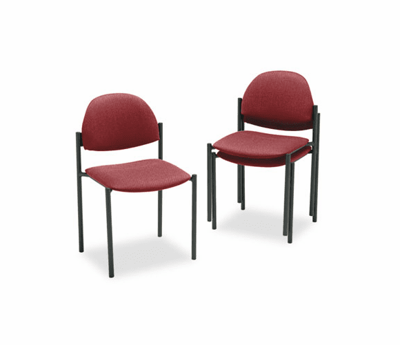 GLB2172BKIM52 Comet Series Armless Stacking Chair, Burgundy Olefin Fabric, 3/Carton By GLOBAL INDUSTRIES, INC.