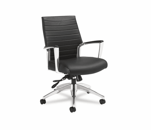 GLB2671LM445055 Accord Series Mid-Back Tilt Chair, Leather/Mock Leather, Black By GLOBAL INDUSTRIES, INC.