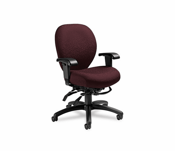 GLB27813T608 Mallorca Mid-Back Multi-Tilt Chair, 20-1/2 x 20-1/2 x 39-1/2, Bordeaux By GLOBAL INDUSTRIES, INC.