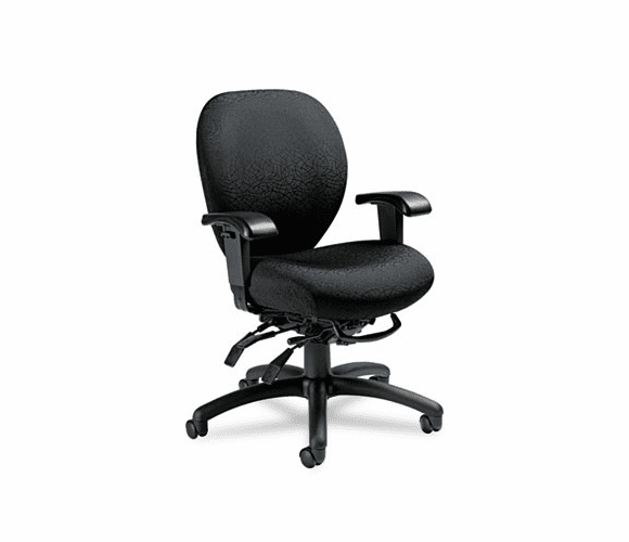 GLB27813T610 Mallorca Mid-Back Multi-Tilt Chair, 20-1/2 x 20-1/2 x 39-1/2, Midnight Black By GLOBAL INDUSTRIES, INC.