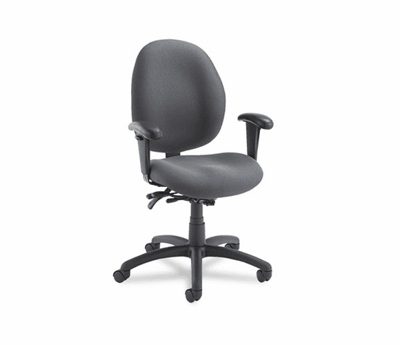 GLB31413BKPB04 Malaga Low-Back Multi-Tilter Swivel Chair, Acrylic/Polyester, Stone By GLOBAL INDUSTRIES, INC.