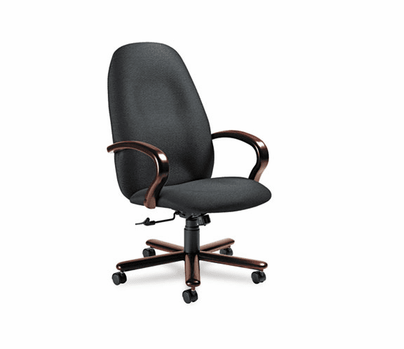 GLB49464TMMIM11 Enterprise High-Back Tilt Chair, 26-1/2 x 27 x 47-1/2h, Gray/Tiger Mahogany By GLOBAL INDUSTRIES, INC.