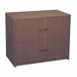 GLBG2036LFMAF Genoa Series Two-Drawer Lateral File, 36w x 20d x 29h, Mahogany By GLOBAL INDUSTRIES, INC.