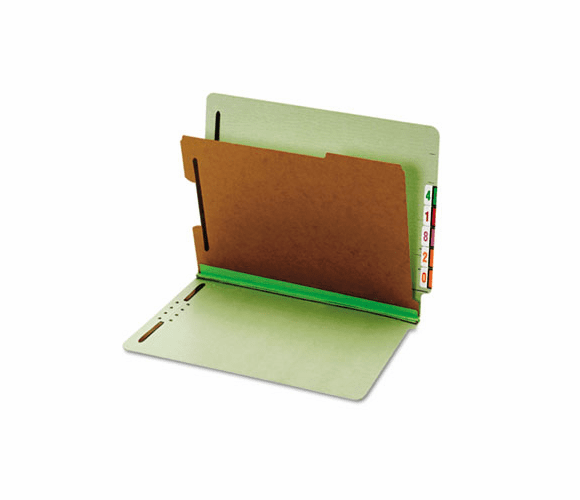 GLW23214 Pressboard End Tab Classification Folders, Four Sections, Letter, Green, 10/Box By CARDINAL BRANDS INC.