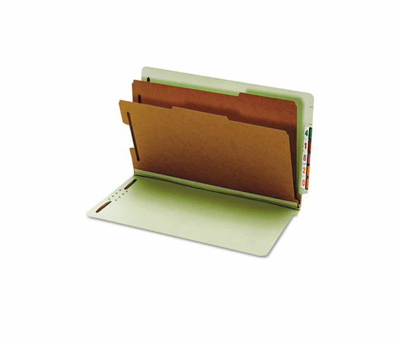 GLW23324 Pressboard End Tab Classification Folders, Six Sections, Legal, Green, 10/Box By CARDINAL BRANDS INC.