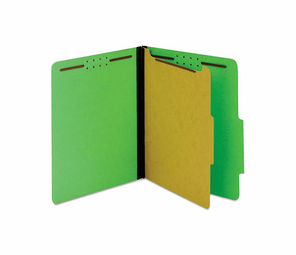 GLW23775GRN 40 Pt. Classification Folders, 2" Fasteners, 2/5 Tab, Letter, Green, 10/BX By CARDINAL BRANDS INC.