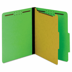 GLW23775GRN 40 Pt. Classification Folders, 2" Fasteners, 2/5 Tab, Letter, Green, 10/BX By CARDINAL BRANDS INC.