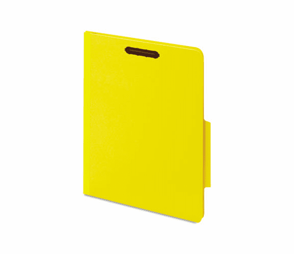 GLW23775YEL 40 Pt. Classification Folders, 2" Fasteners, 2/5 Tab, Letter, Yellow, 10/BX By CARDINAL BRANDS INC.