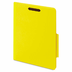 GLW23775YEL 40 Pt. Classification Folders, 2" Fasteners, 2/5 Tab, Letter, Yellow, 10/BX By CARDINAL BRANDS INC.