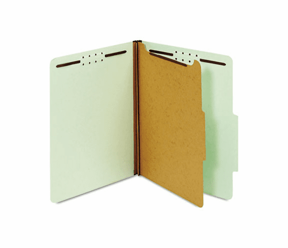GLW23776 Pressboard Classification Folders, 4 Fasteners, 2/5 Cut, Letter, Green, 10/Box By CARDINAL BRANDS INC.