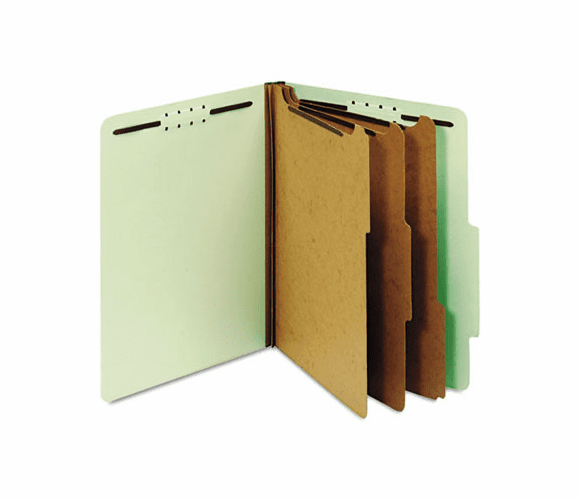 GLW24091 Pressboard Classification Folders, 8 Fasteners, 2/5 Cut, Letter, Green, 10/Box By CARDINAL BRANDS INC.