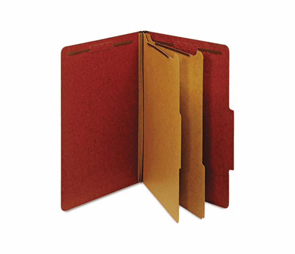 GLW29075 Pressboard Classification Folders, Six Fasteners, 2/5 Cut, Legal, Red, 10/Box By CARDINAL BRANDS INC.