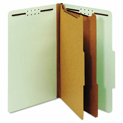 GLW29076 Pressboard Classification Folders, Six Fasteners, 2/5 Cut, Legal, Green, 10/Box By CARDINAL BRANDS INC.