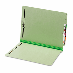 GLW44705 End Tab Folders, Two Fasteners, One Inch Expansion, Letter, Green, 25/Box By CARDINAL BRANDS INC.