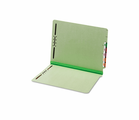 GLW44715 End Tab Folders, Two Fasteners, Two Inch Expansion, Letter, Green, 25/Box By CARDINAL BRANDS INC.