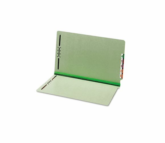 GLW47705 End Tab Folders, Two Fasteners, One Inch Expansion, Legal, Green, 25/Box By CARDINAL BRANDS INC.