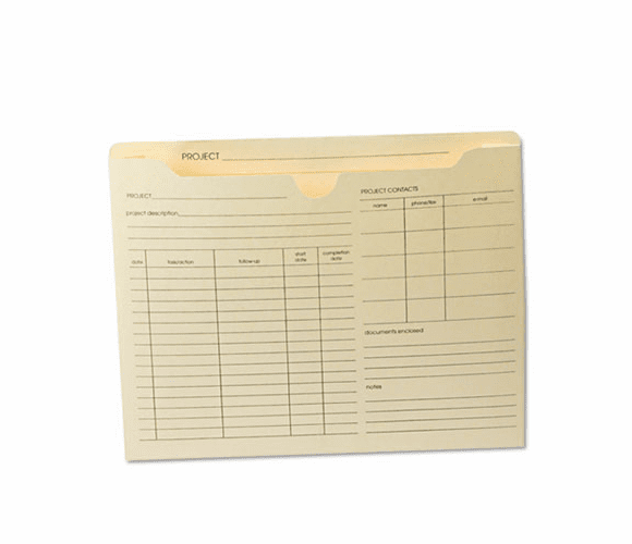 GLWB3143DT Preprinted Expanded Project Jackets, Letter, 11 Point Manila, 50/Box By CARDINAL BRANDS INC.