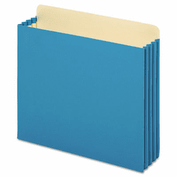 GLWFC1524EBLU 3 1/2 Inch Expansion File Cabinet Pockets, Straight, Letter, Blue, 10/Box By CARDINAL BRANDS INC.