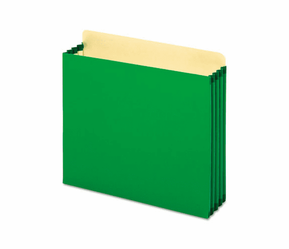 GLWFC1524EGRE 3 1/2 Inch Expansion File Cabinet Pockets, Straight, Letter, Green, 10/Box By CARDINAL BRANDS INC.
