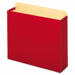 GLWFC1524ERED 3 1/2 Inch Expansion File Cabinet Pockets, Straight, Letter, Red, 10/Box By CARDINAL BRANDS INC.
