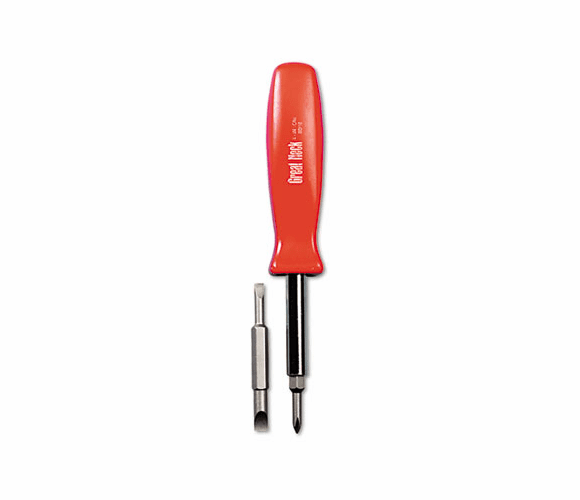 GNSSD4BC 4-in-1 Screwdriver w/Interchangeable Phillips/Standard Bits, Assorted Colors By GREAT NECK SAW MFG.
