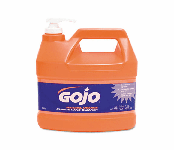 GOJ095504CT Natural Orange Pumice Hand Cleaner, Orange Citrus, 1 gal Pump, 4/Carton By GO-JO INDUSTRIES