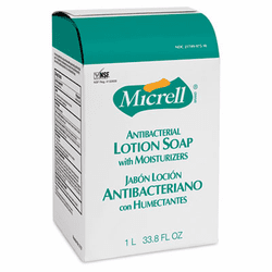GOJ215708CT MICRELL NXT Antibacterial Lotion Soap Refill, Light Scent, 1000ml, 8/Carton By GO-JO INDUSTRIES