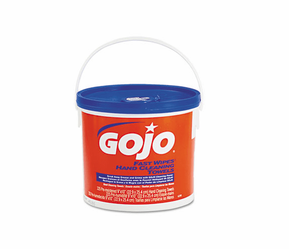 GOJ629902EA FAST WIPES Hand Cleaning Towels, Cloth, 9 x 10, White 225/Bucket By GO-JO INDUSTRIES