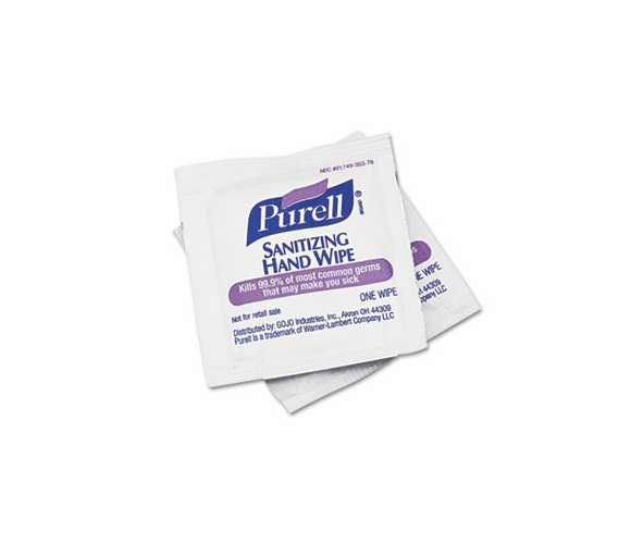 GOJ902210BX Premoistened Sanitizing Hand Wipes, 5 x 7, 100/Box By GO-JO INDUSTRIES
