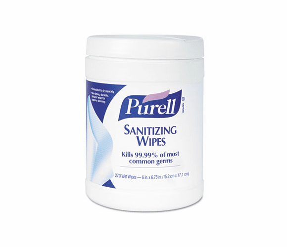 GOJ911306EA Sanitizing Wipes, 6 x 6.75, White, 270 Wipes per Canister By GO-JO INDUSTRIES