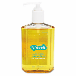 GOJ975212CT MICRELL Antibacterial Lotion Soap, Unscented Liquid, 8 oz Pump, 12/Carton By GO-JO INDUSTRIES