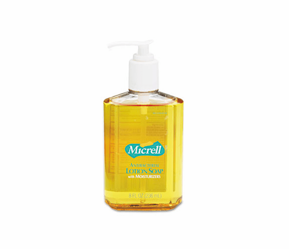 GOJ975212EA MICRELL Antibacterial Lotion Soap, Unscented Liquid, 8 oz Pump By GO-JO INDUSTRIES