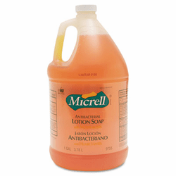 GOJ975504EA MICRELL Antibacterial Lotion Soap, Unscented Liquid, 1 gal Bottle By GO-JO INDUSTRIES