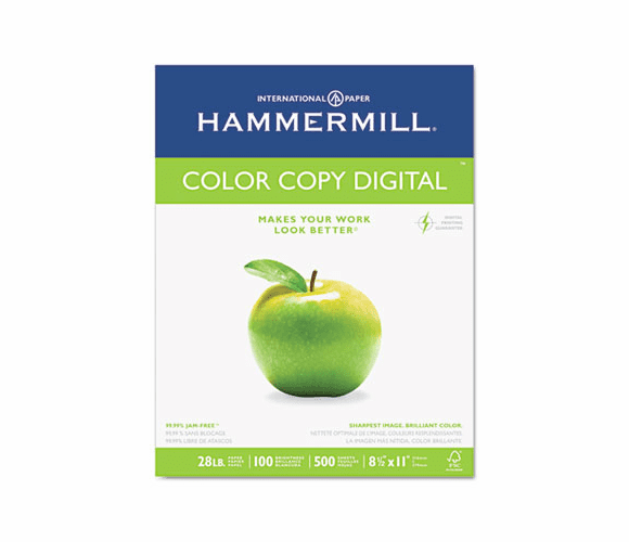 HAM102467 Color Copy Paper, 100 Brightness, 28lb, 8-1/2 x 11, Photo White, 500/Ream By HAMMERMILL/HP EVERYDAY PAPERS