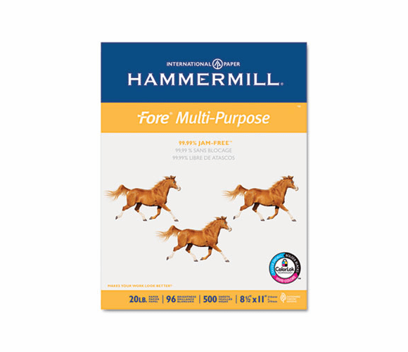 HAM103267 Fore MP Multipurpose Paper, 96 Brightness, 20lb, 8-1/2x11, White, 5000/Carton By HAMMERMILL/HP EVERYDAY PAPERS