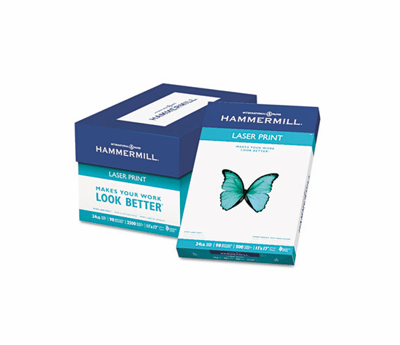 HAM104620 Laser Print Office Paper, 98 Brightness, 24lb, 11 x 17, White, 500 Sheets/Ream By HAMMERMILL/HP EVERYDAY PAPERS