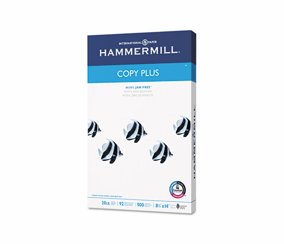 HAM105015 Copy Plus Copy Paper, 92 Brightness, 20lb, 8-1/2 x 14, White, 500 Sheets/Ream By HAMMERMILL/HP EVERYDAY PAPERS