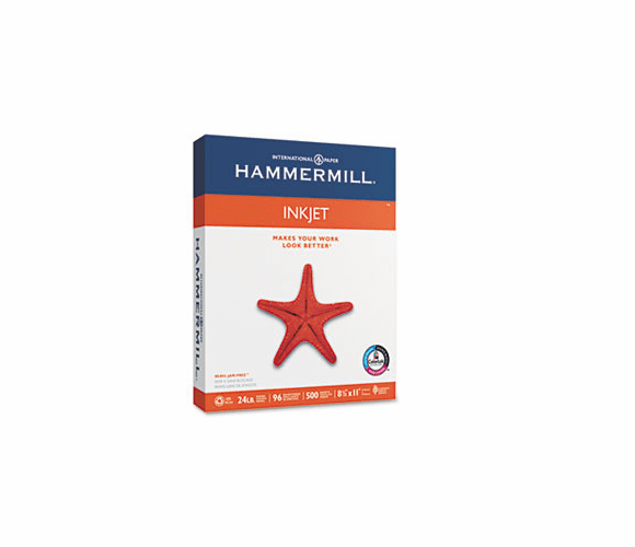 HAM105050 Inkjet Paper, 96 Brightness, 24lb, 8-1/2 x 11, White, 500 Sheets/Ream By HAMMERMILL/HP EVERYDAY PAPERS