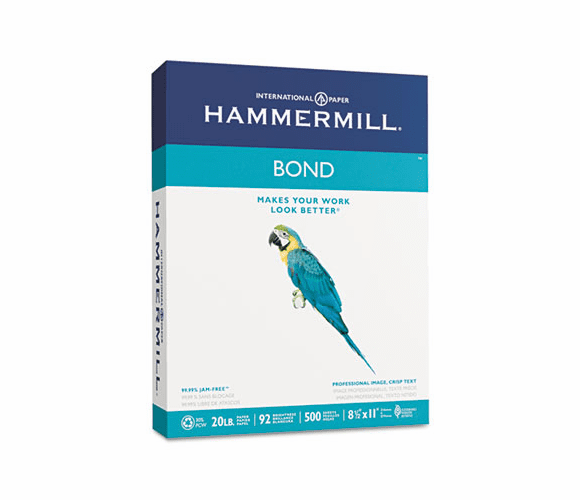HAM118315 Multipurpose Bond Paper, 92 Brightness, 20lb, 8-1/2 x 11, White, 500 Sheets/Ream By HAMMERMILL/HP EVERYDAY PAPERS