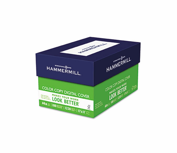 HAM122556 Color Copy Digital Cover Stock, 60 lbs., 11 x 17, White, 250 Sheets By HAMMERMILL/HP EVERYDAY PAPERS