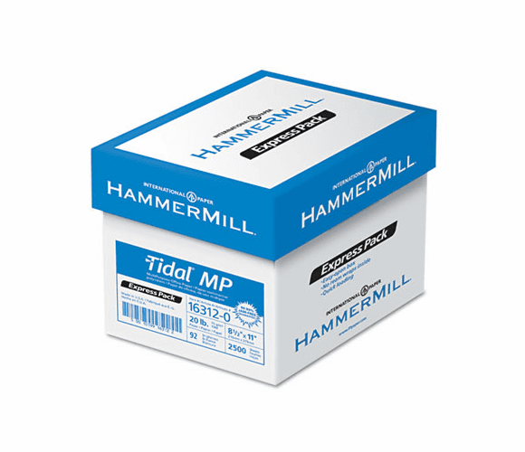 HAM163120 Tidal MP Paper Express Pack, 92 Brightness, 20lb, 8-1/2x11, White, 2500/Carton By HAMMERMILL/HP EVERYDAY PAPERS