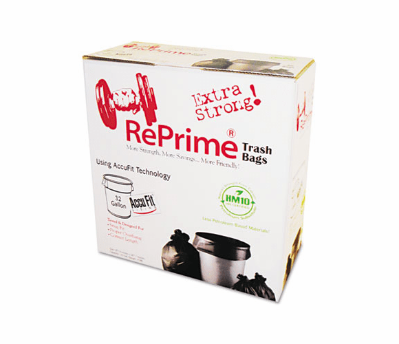 HERH6644TKRC1 Can Liners, 32 gal, .90 mil, Black, 33" x 44", 50/Box By HERITAGE