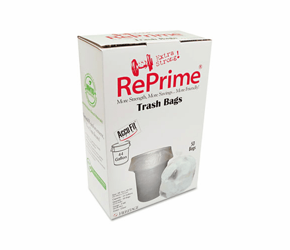 HERH7450TCRC1 Can Liners, 44 gal, .90 mil, Clear, 37" x 50", 50/Box By HERITAGE