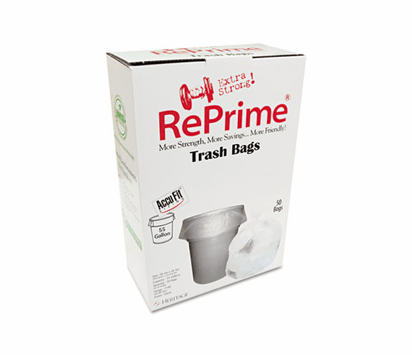 HERH8053TCRC1 Can Liners, 55 gal, 0.9 mil, Clear, 40" x 53", 50/Box By HERITAGE