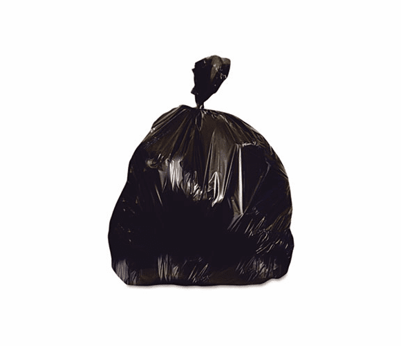 HERX7658AK Low-Density Repro Can Liner, 60 Gallon, 1.5 mil, Black, 38 x 58, 100/Carton By UNISAN