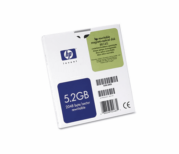 HEW88147J Magneto Optical Disk, 5.25", 5.2GB, 2,048 Bytes/Sector, Rewritable By HEWLETT PACKARD COMPANY
