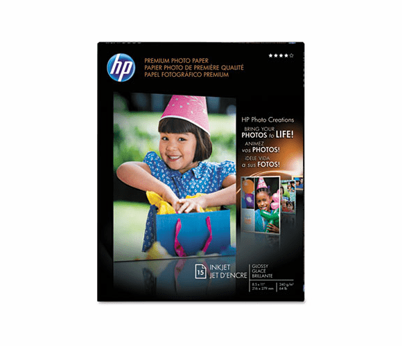 HEWC6039A Premium Photo Paper, 64 lbs., Glossy, 8-1/2 x 11, 15 Sheets/Pack By HEWLETT PACKARD COMPANY