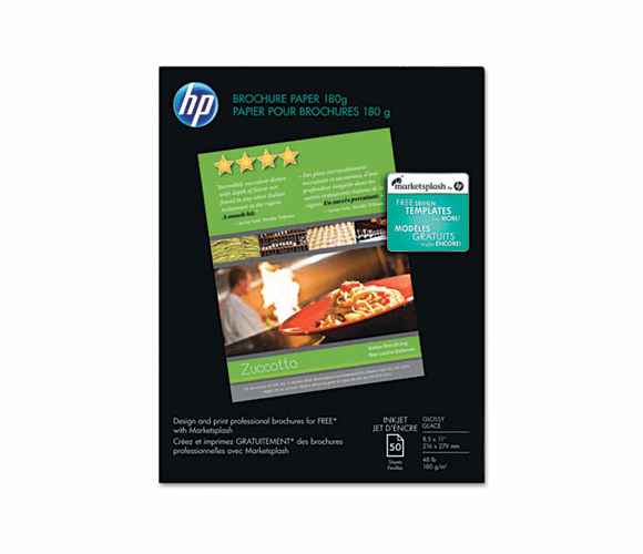 HEWC6817A Inkjet Brochure/Flyer Paper, 98 Brightness, 48lb, 8-1/2 x 11, White, 50 Shts/Pk By HEWLETT PACKARD COMPANY