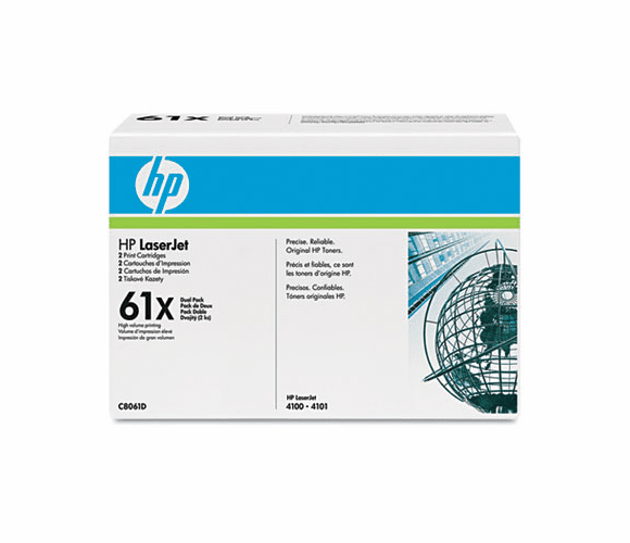 HEWC8061D C8061D (HP 61D) Toner, 10000 Page-Yield, 2/Box, Black By HEWLETT PACKARD COMPANY